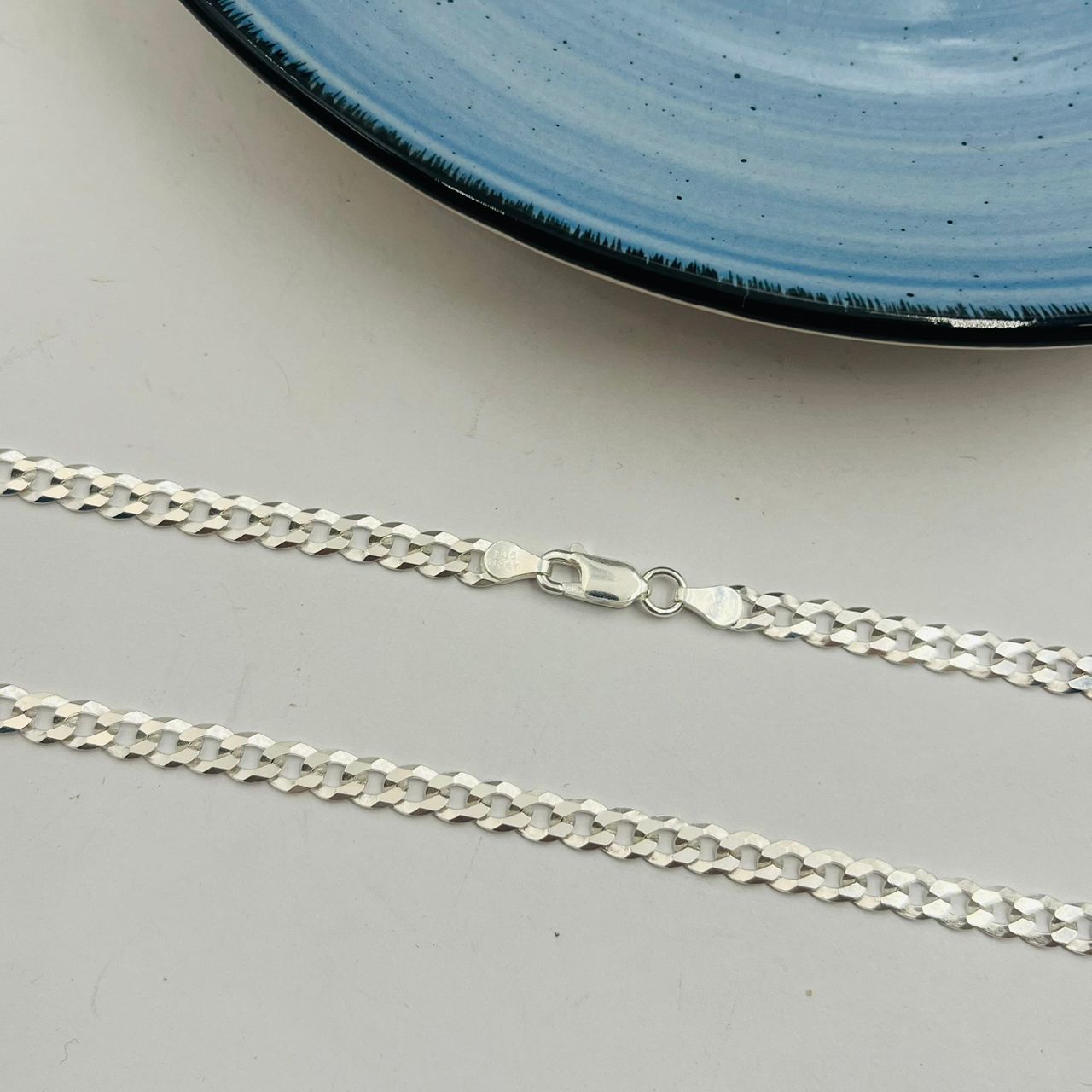 Cadena Barbada Plana 5mm en Plata 925