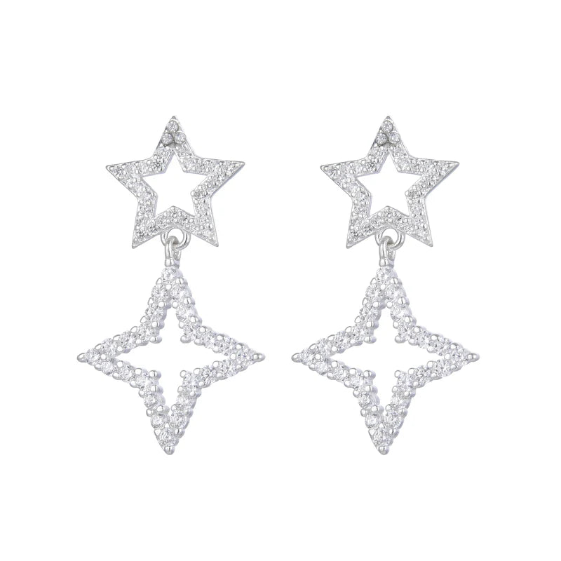 Zarcillos de Estrellas en Plata 925