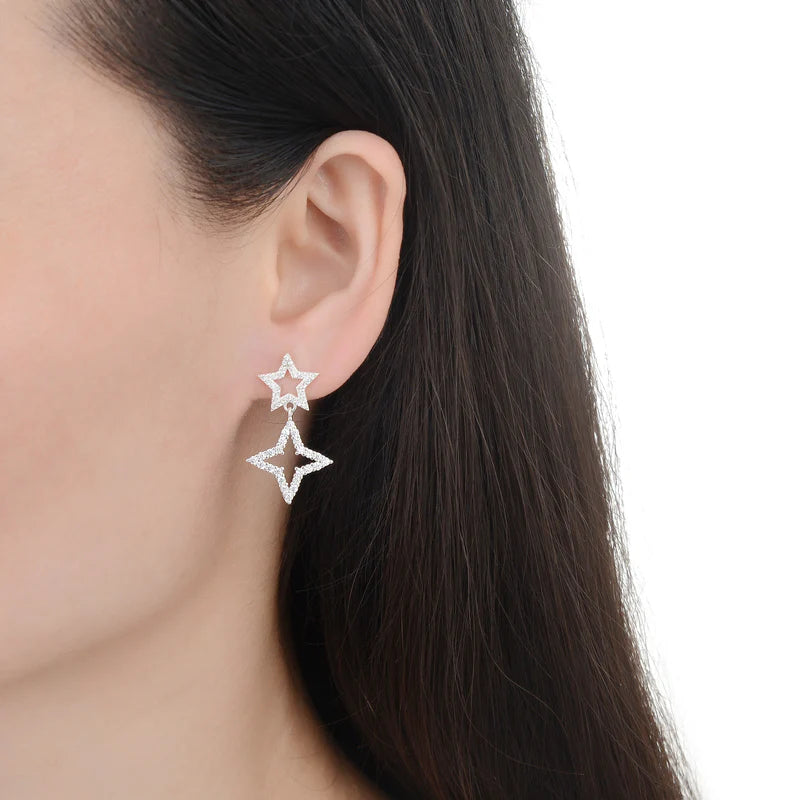 Zarcillos de Estrellas en Plata 925