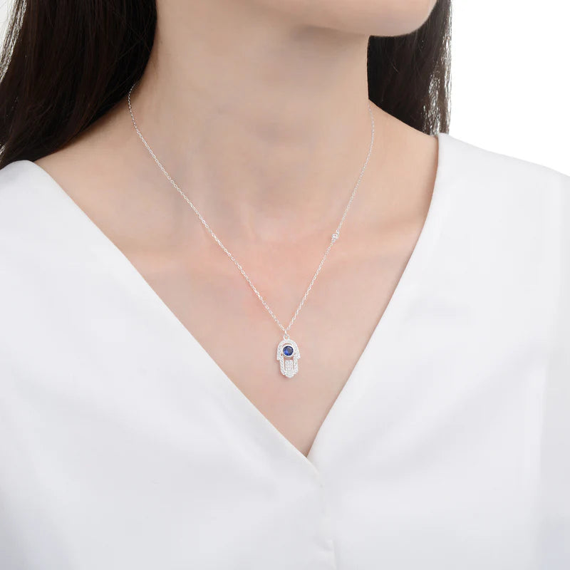 Gargantilla de Mano de Hamsa en Plata 925