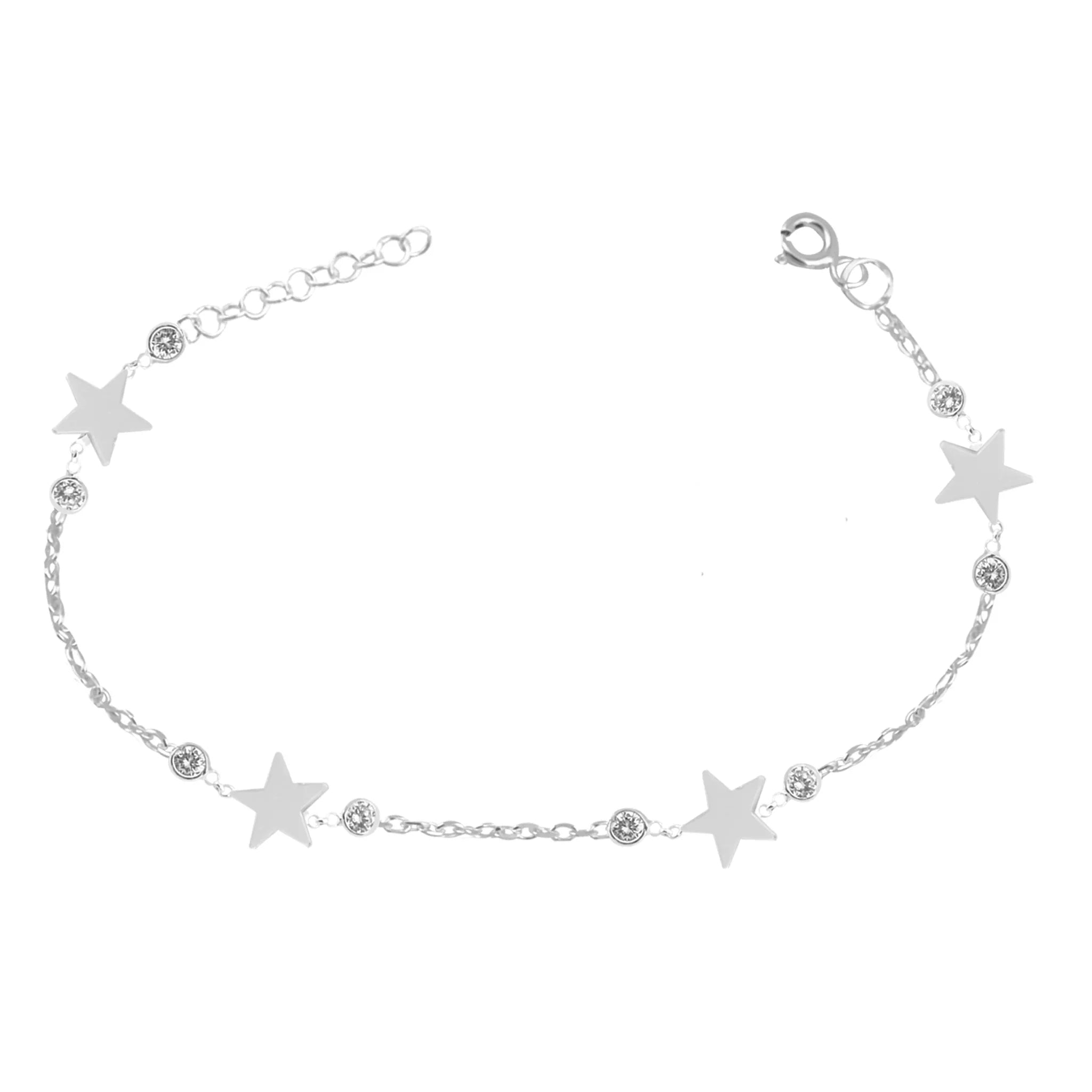 Pulsera de Estrellas y Puntos de Luz en Plata 925
