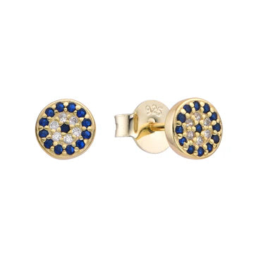 Zarcillos de Ojo Turco en Plata 925 con Baño de Oro