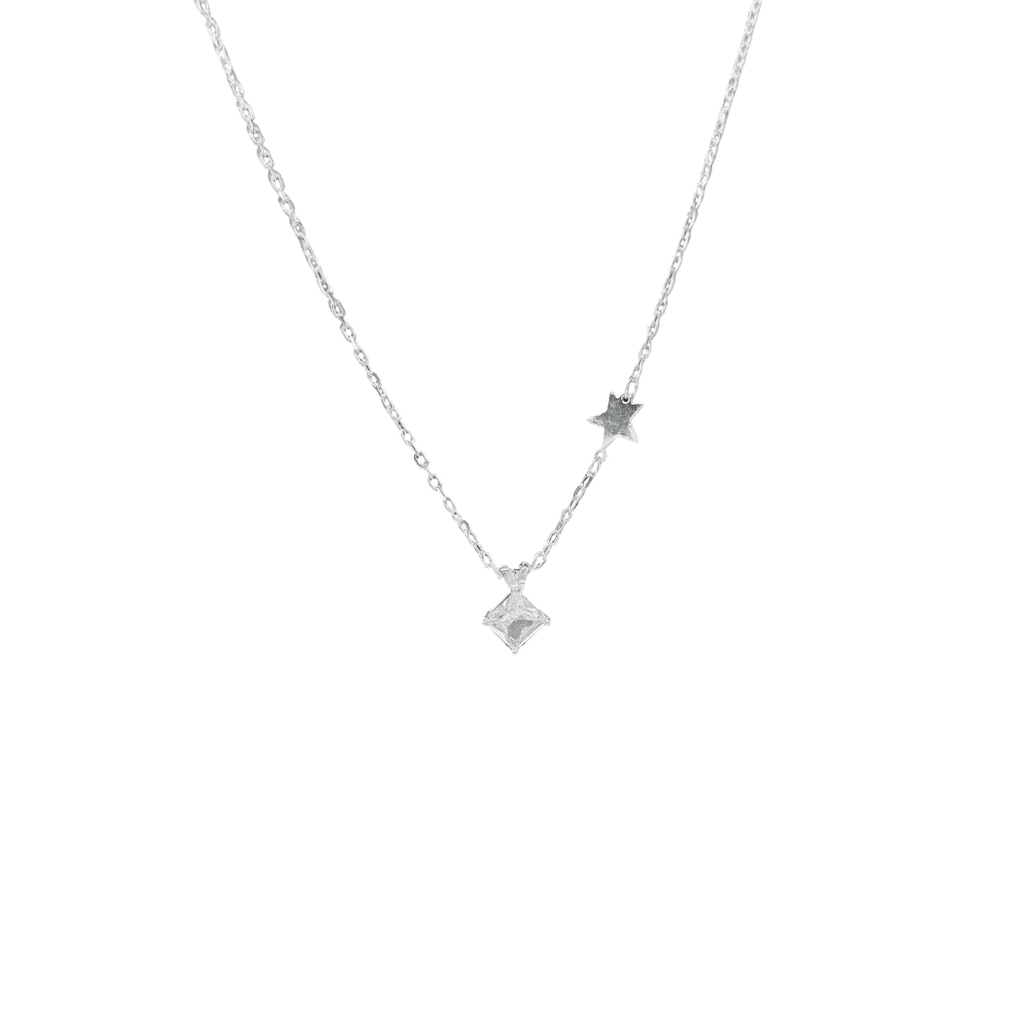 Gargantilla de Punto Luz y Estrella en Plata 925