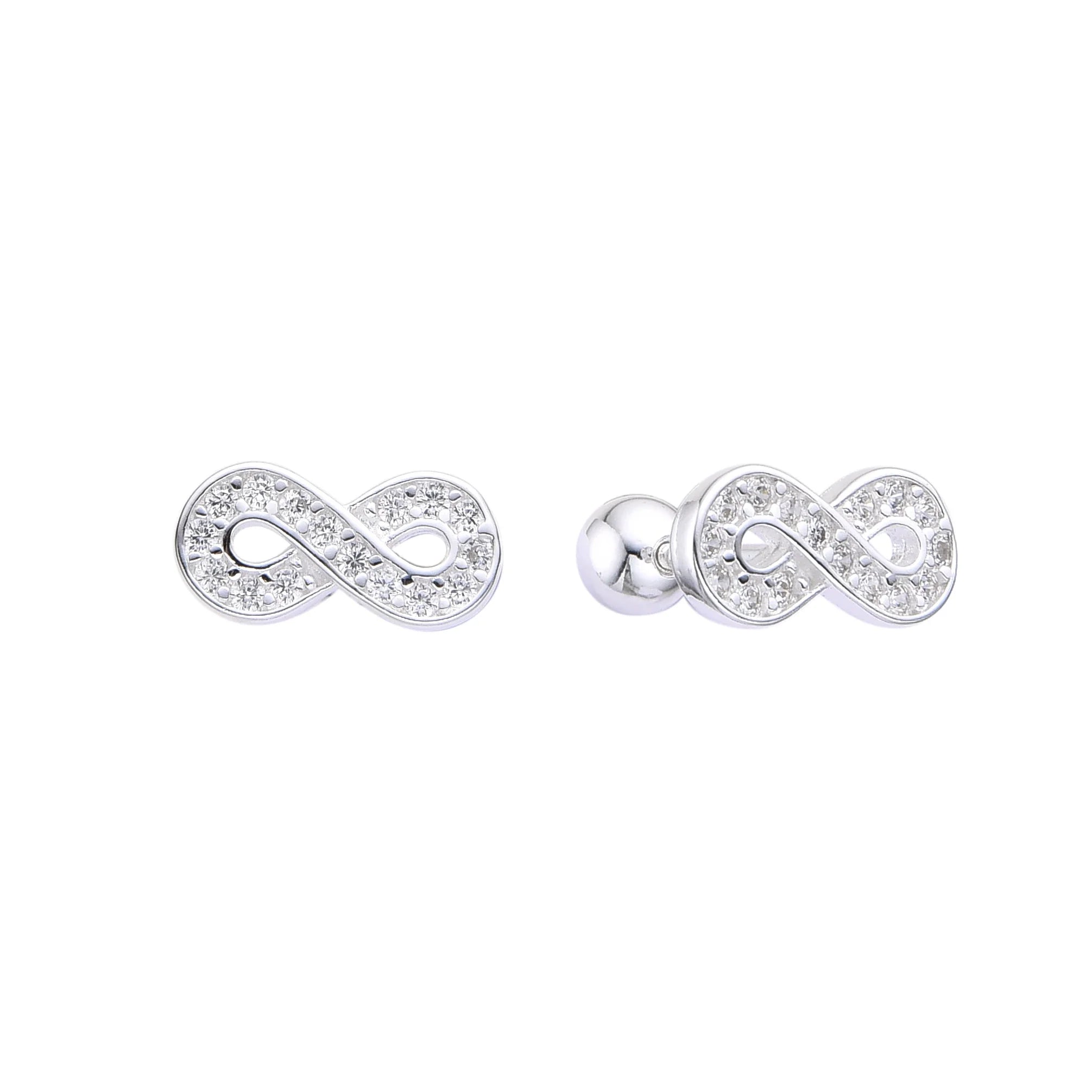 Zarcillos de Rosca de Infinito en Plata 925