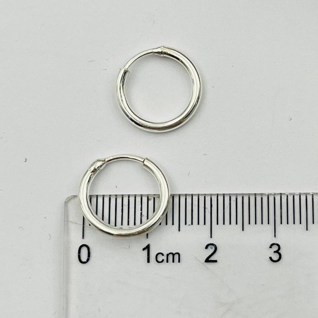 Argollas Lisas 13mm En Plata 925