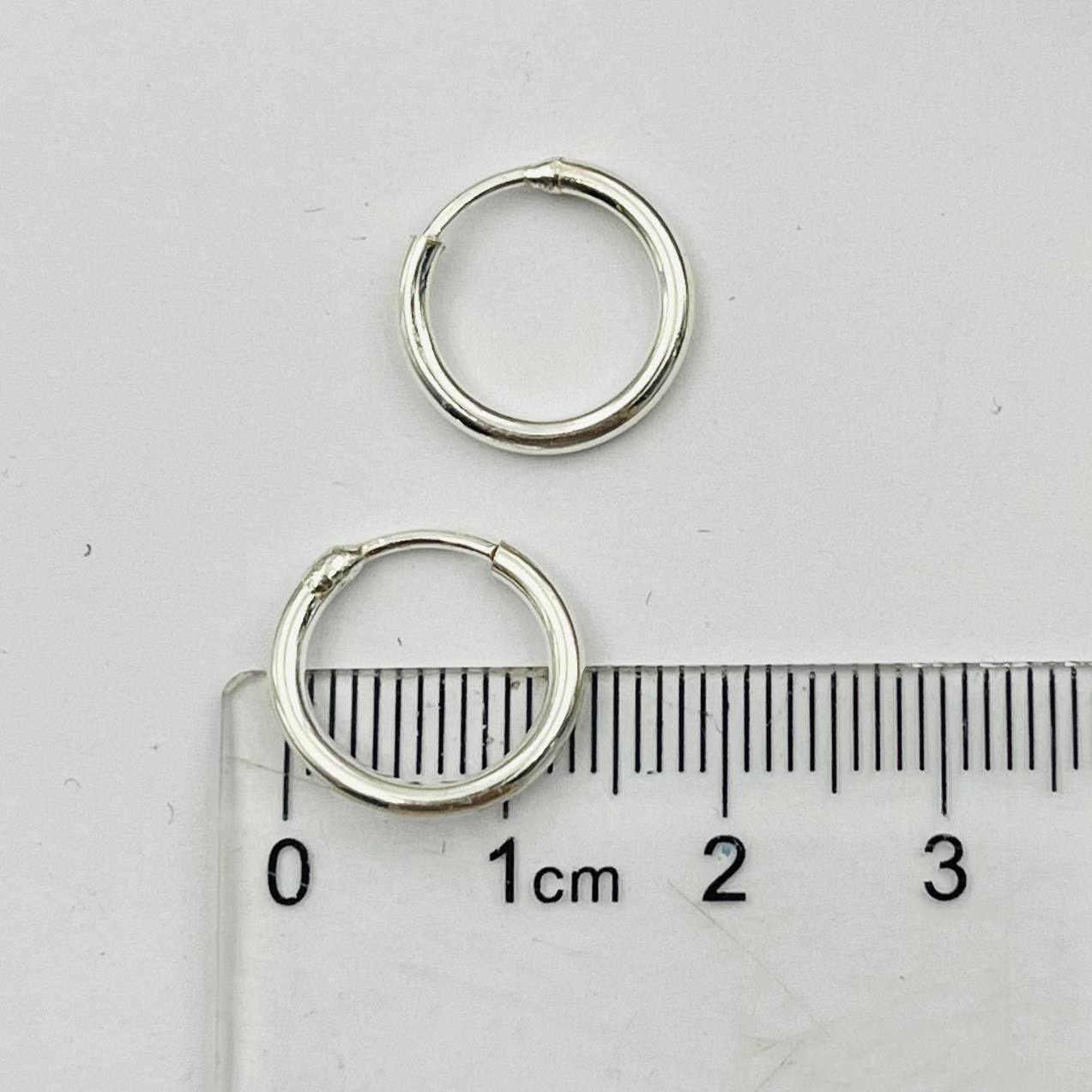 Argollas Lisas 13mm En Plata 925
