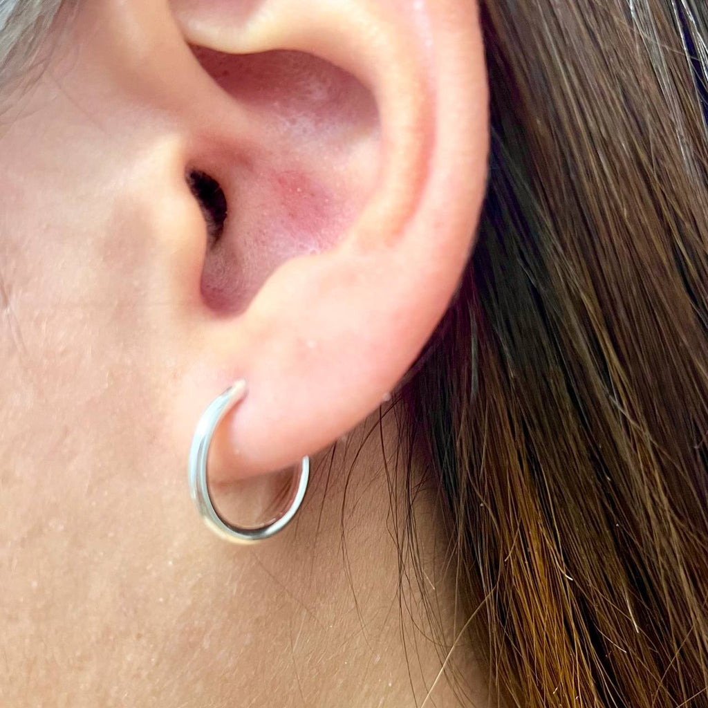 Argollas Lisas 15mm En Plata 925