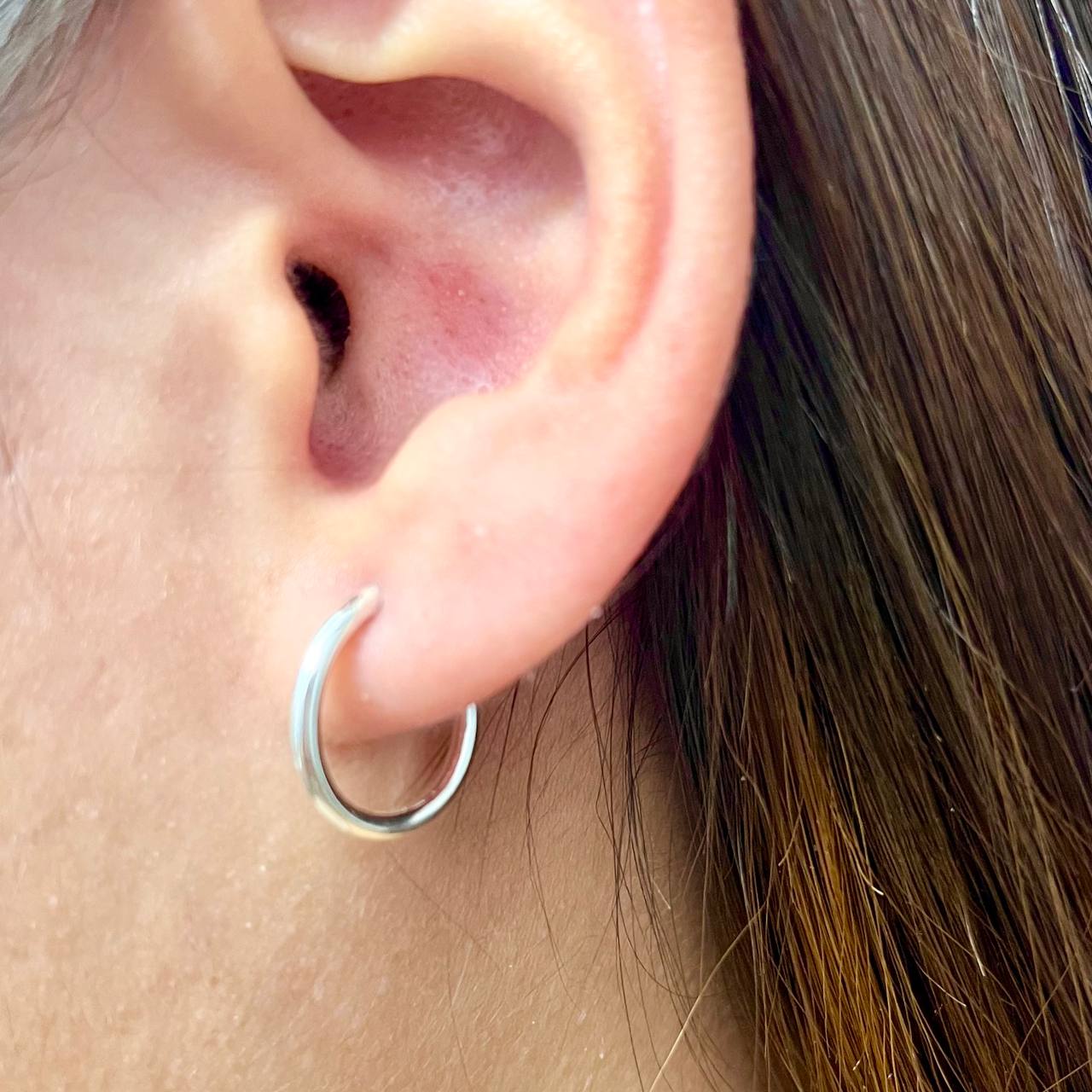Argollas Lisas 15mm En Plata 925