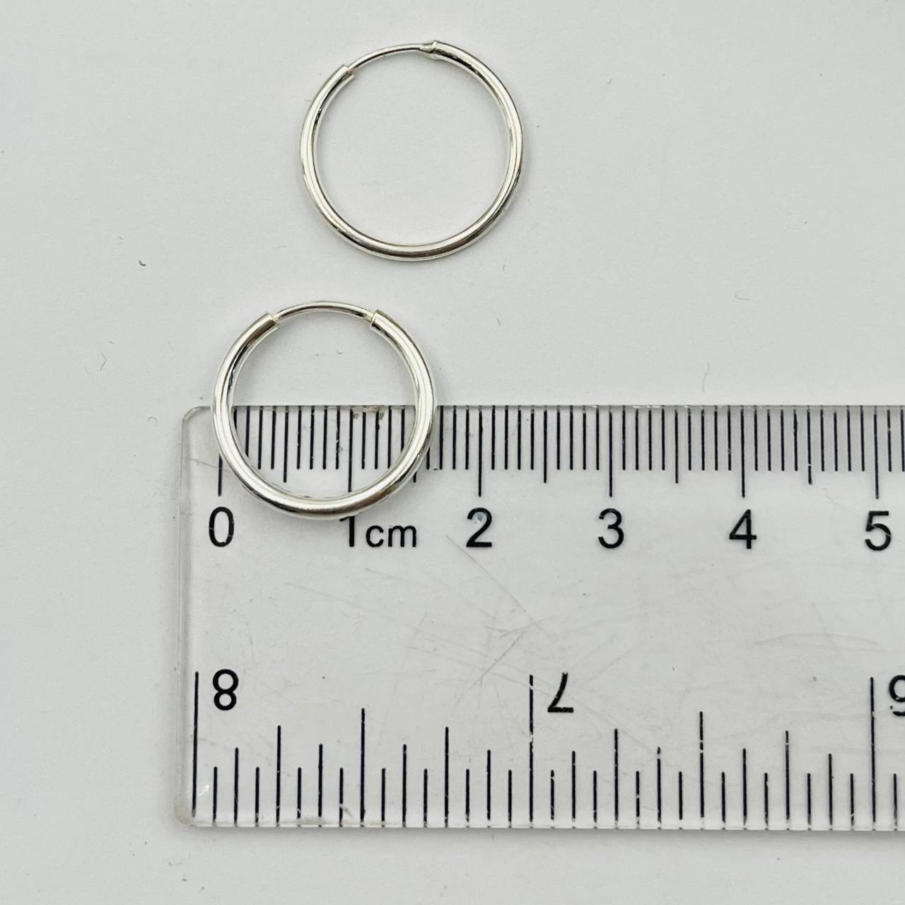 Argollas Lisas 17mm En Plata 925