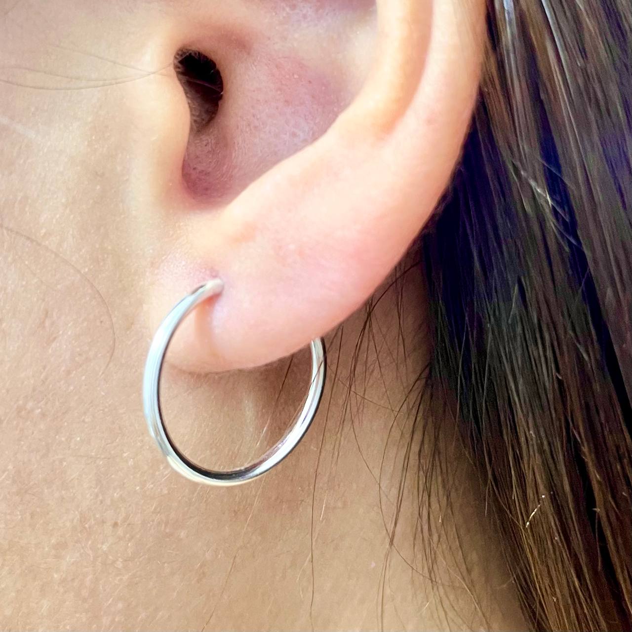 Argollas Lisas 19mm En Plata 925