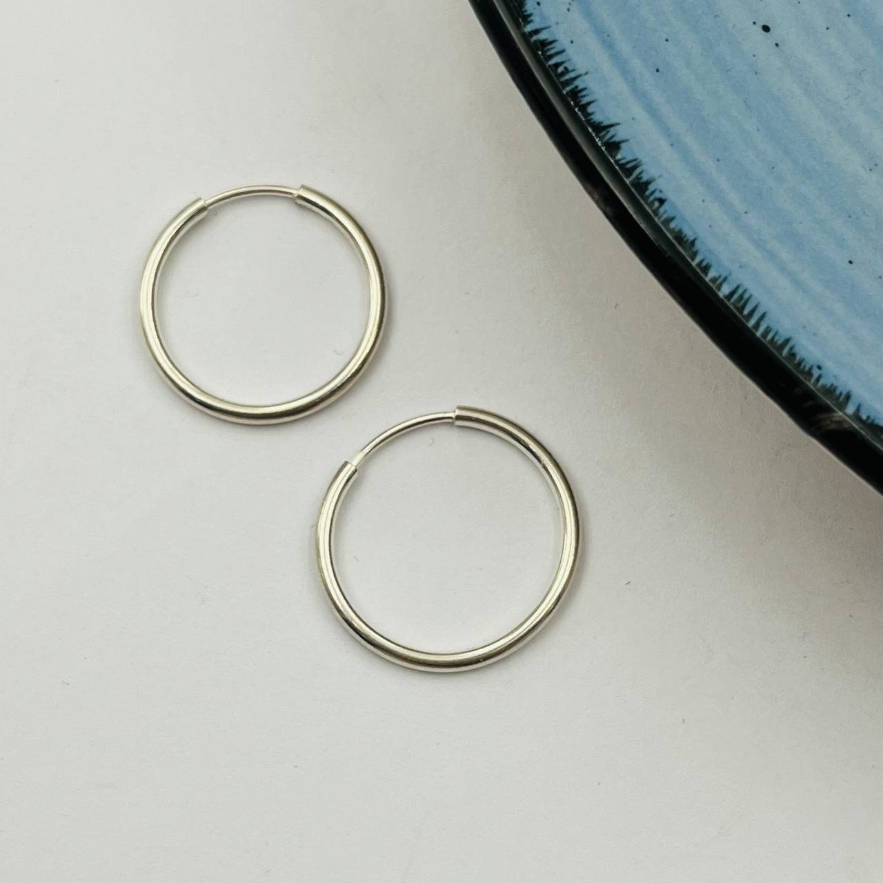 Argollas Lisas 19mm En Plata 925