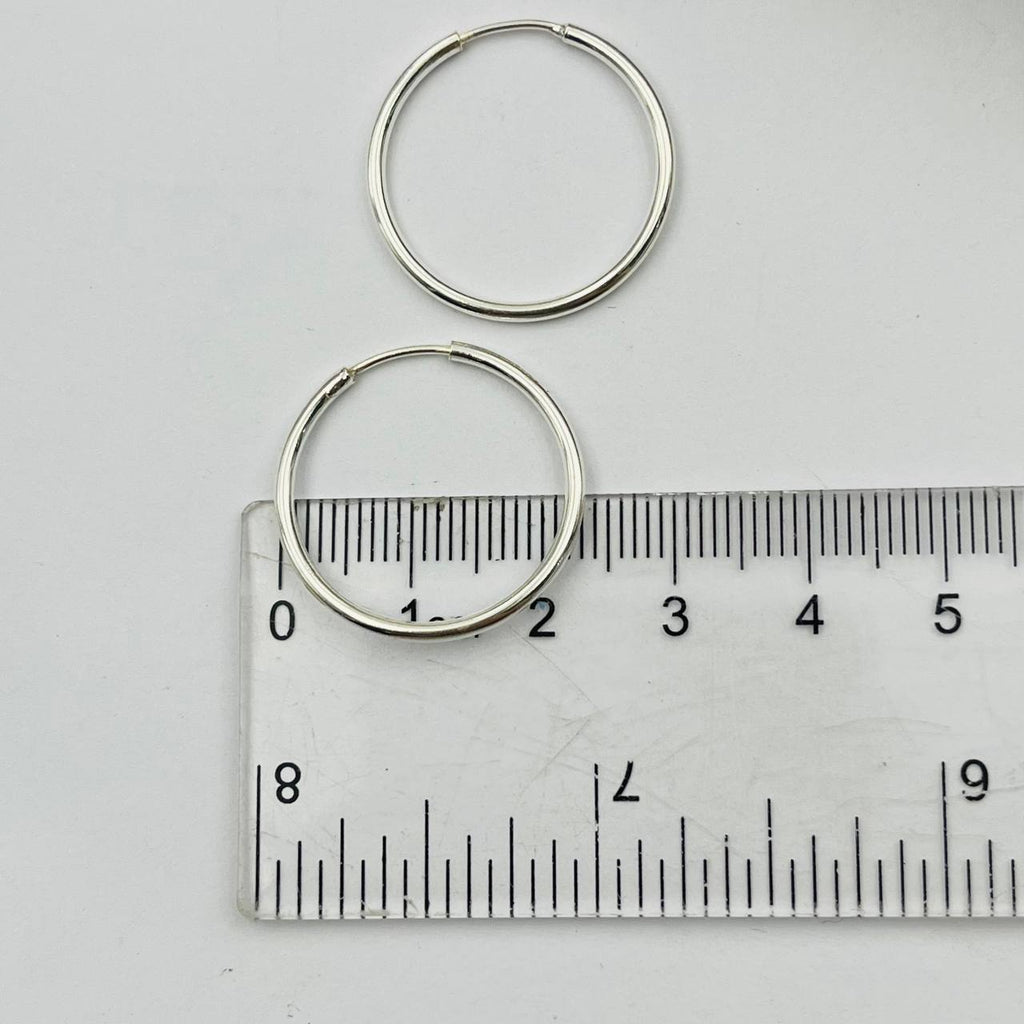Argollas Lisas 22mm En Plata 925