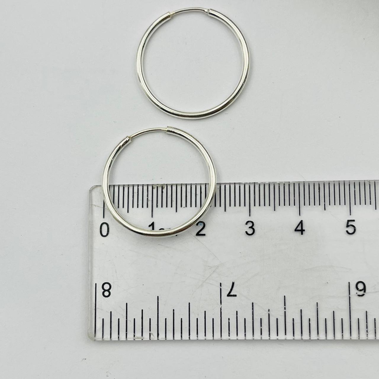 Argollas Lisas 22mm En Plata 925
