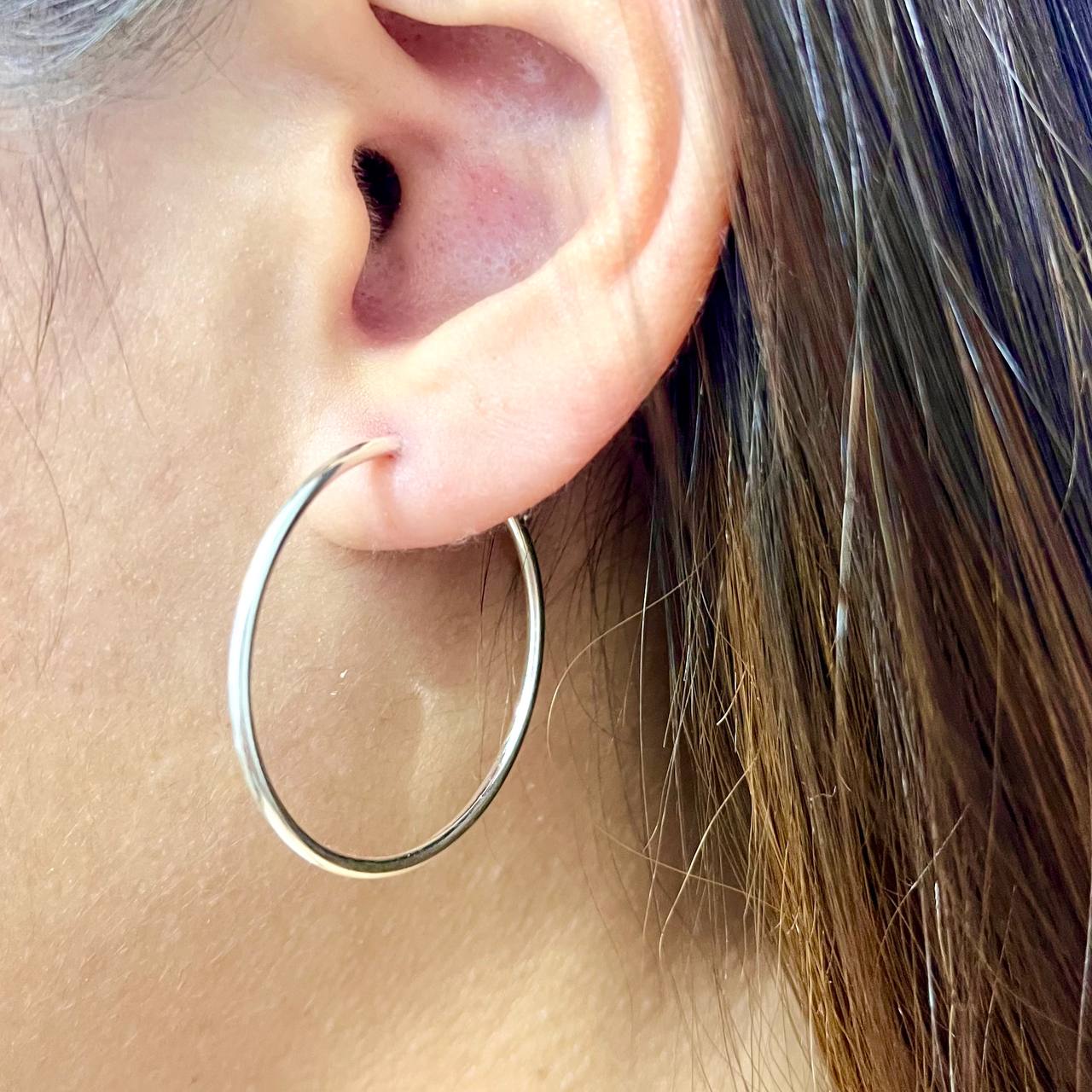 Argollas Lisas 30mm En Plata 925