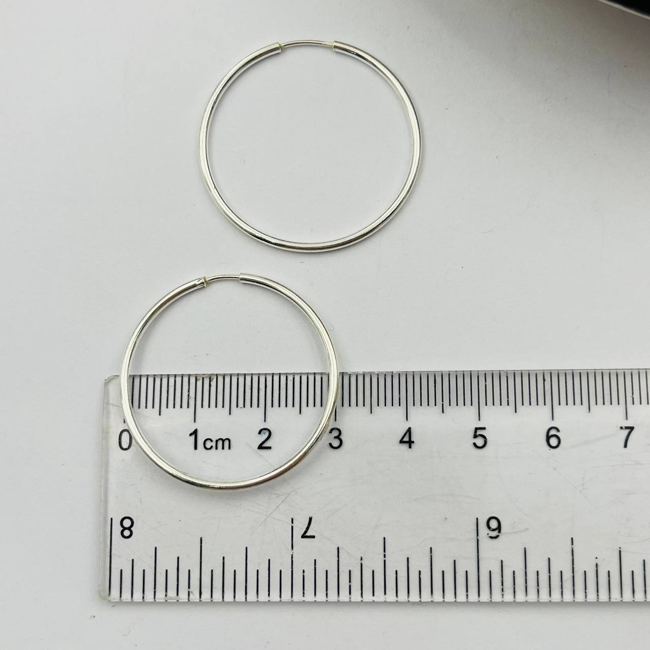 Argollas Lisas 30mm En Plata 925