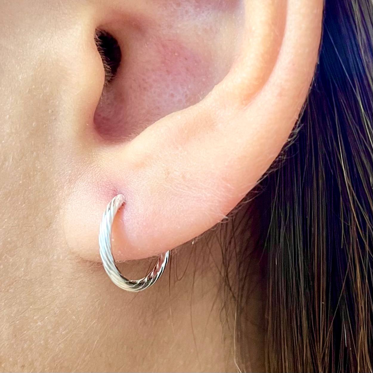Argollas Entorchadas 12mm En Plata 925