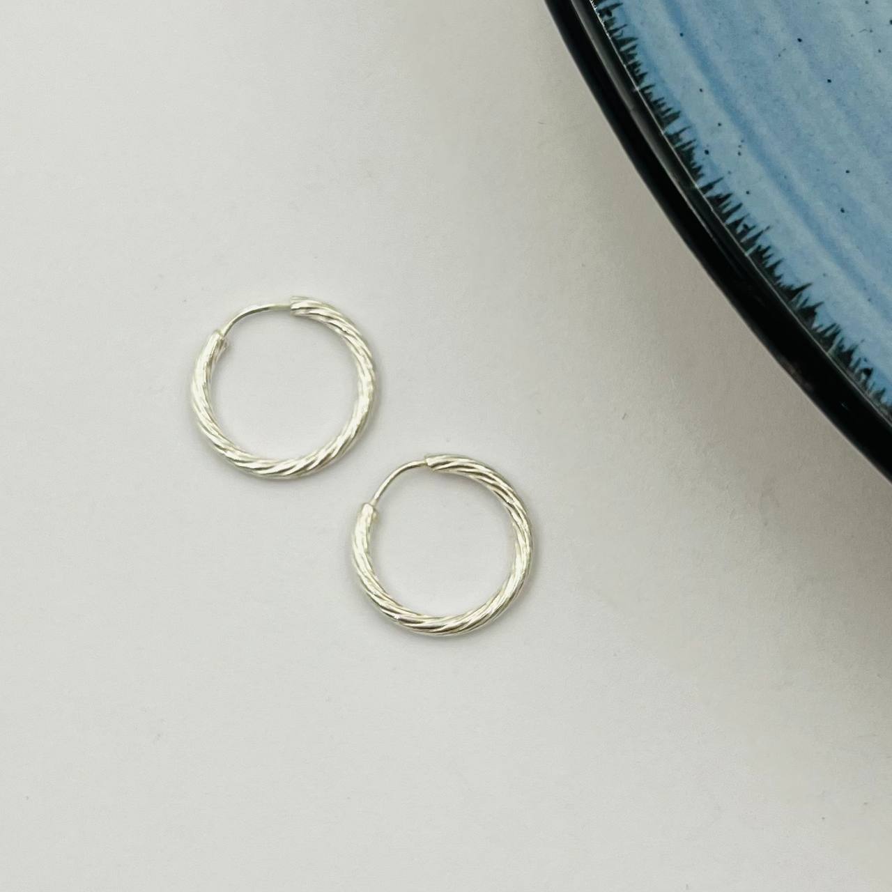 Argollas Entorchadas 12mm En Plata 925