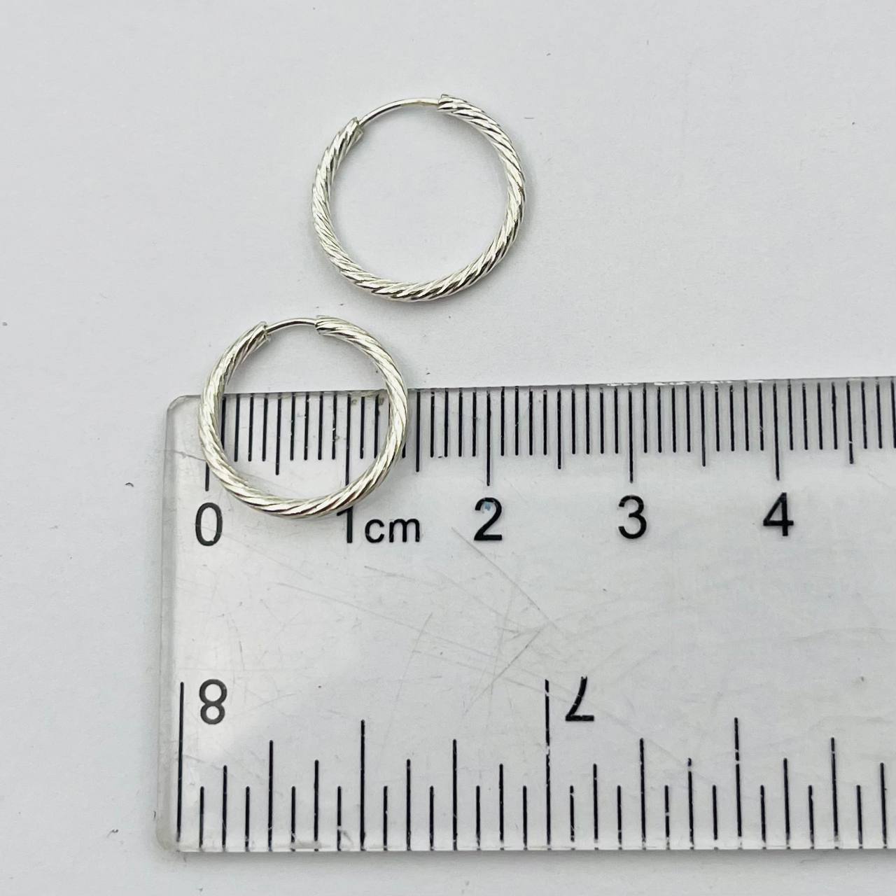 Argollas Entorchadas 15mm En Plata 925