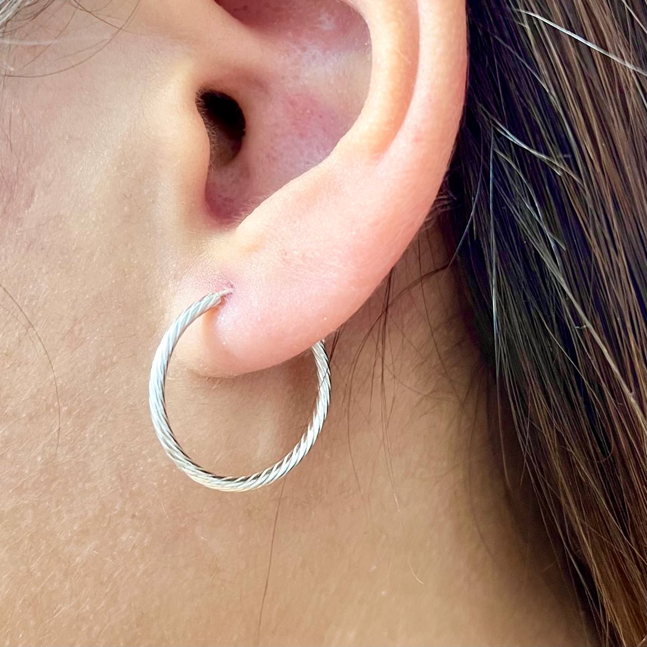 Argollas Entorchadas 19mm En Plata 925