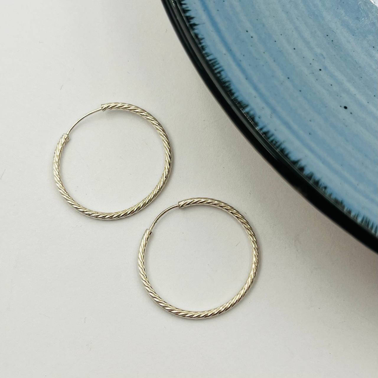 Argollas Entorchadas 22mm En Plata 925