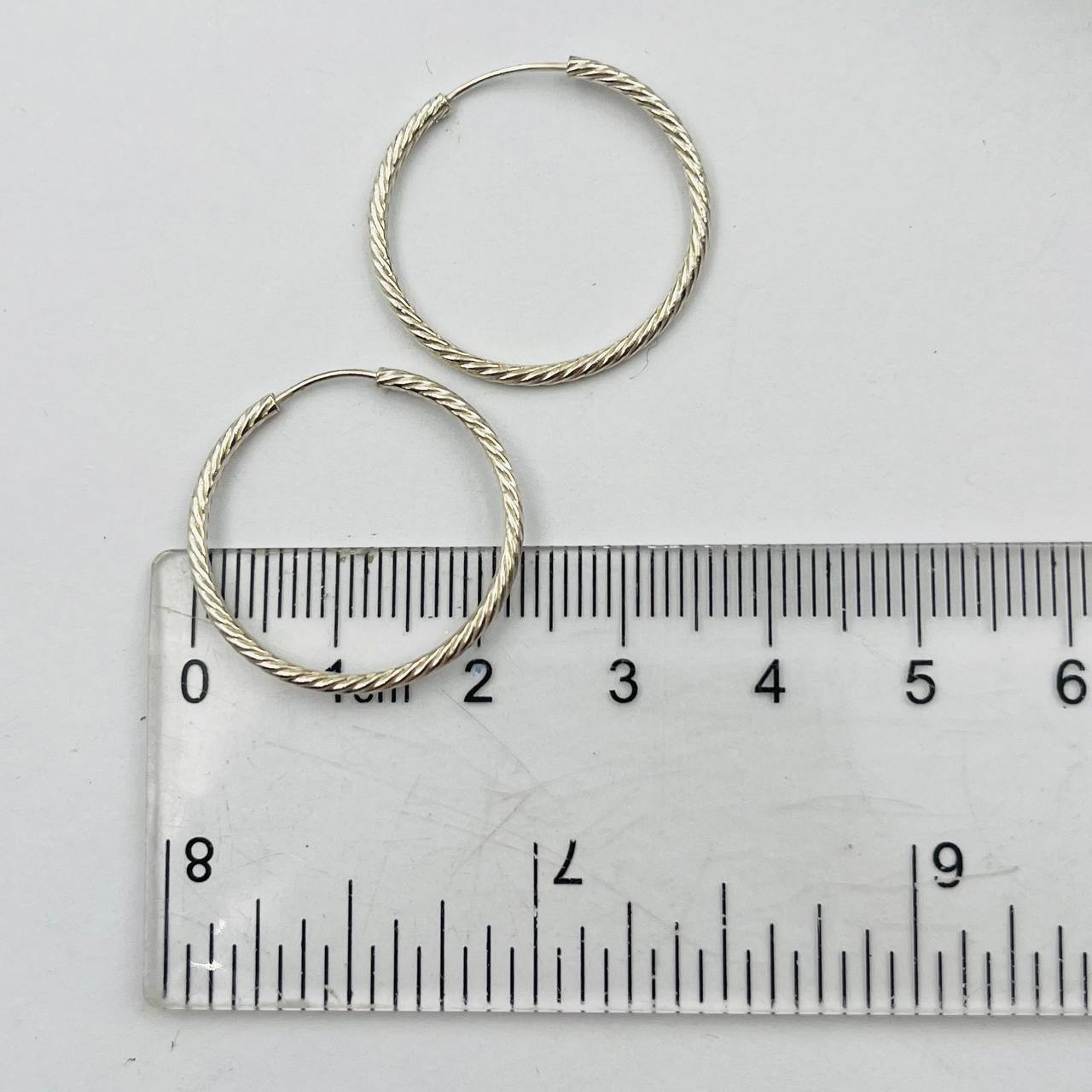 Argollas Entorchadas 22mm En Plata 925