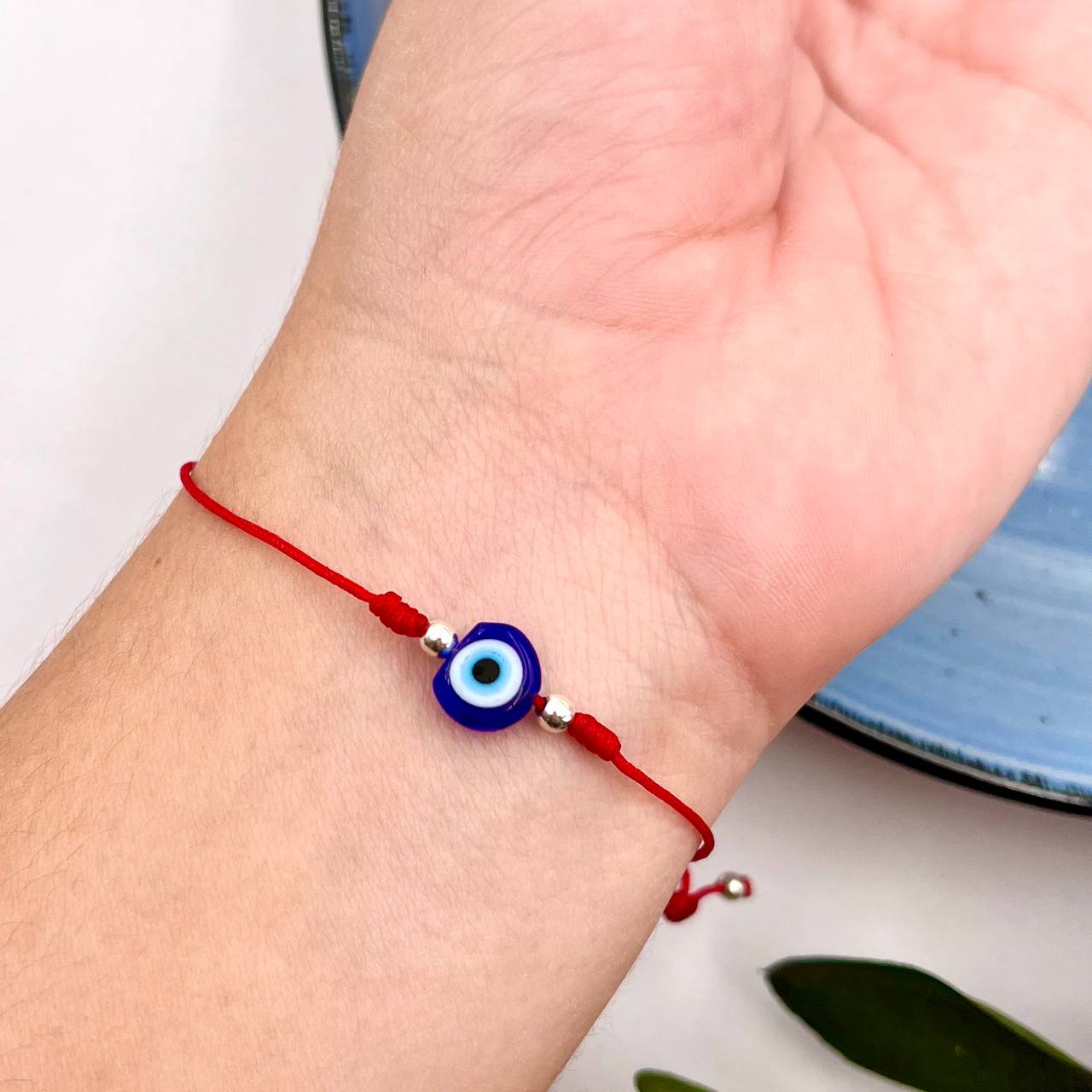 Pulsera de Dama Hilo Rojo De Ojo Turco en Plata 925