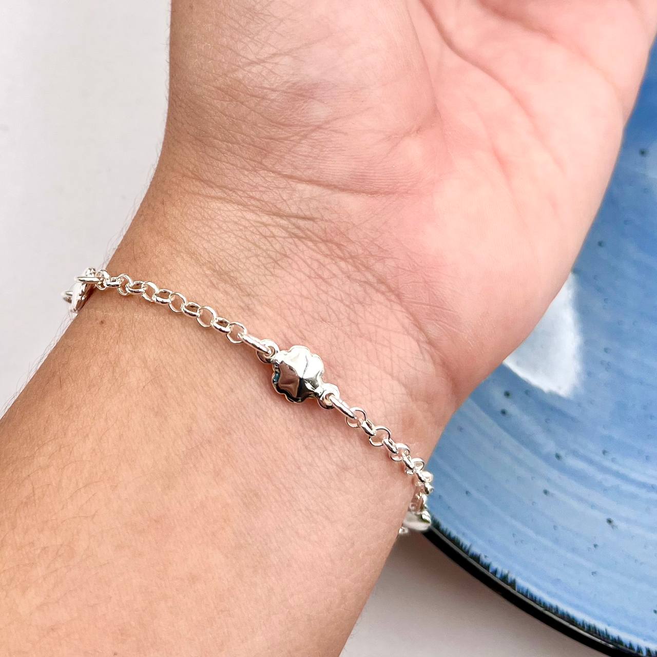 Pulsera de Flores en Plata 925