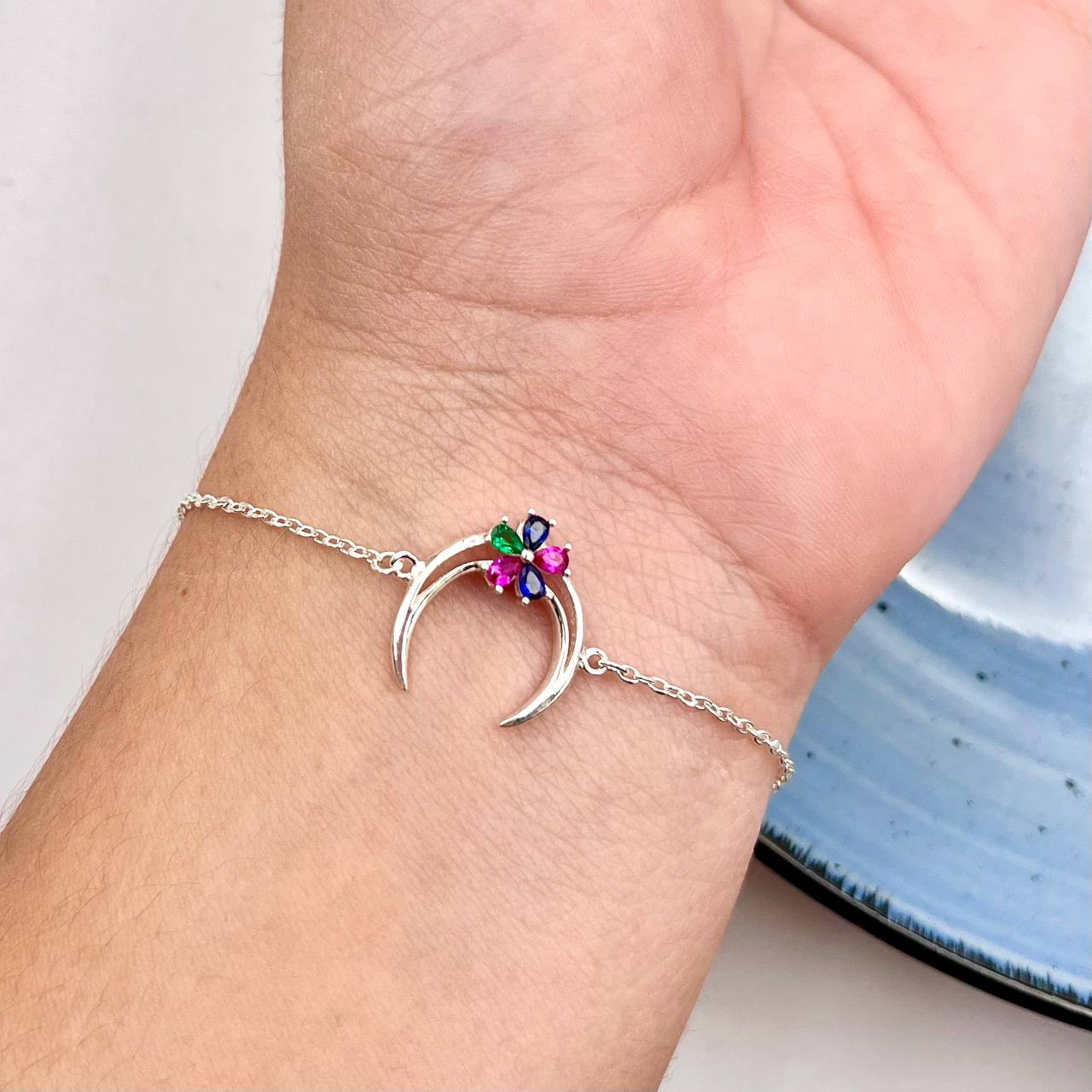Pulsera de Dama de Luna Invertida en Plata 925