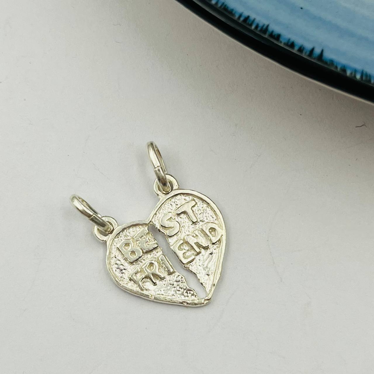 Dije de Corazón Best Friend en Plata 925