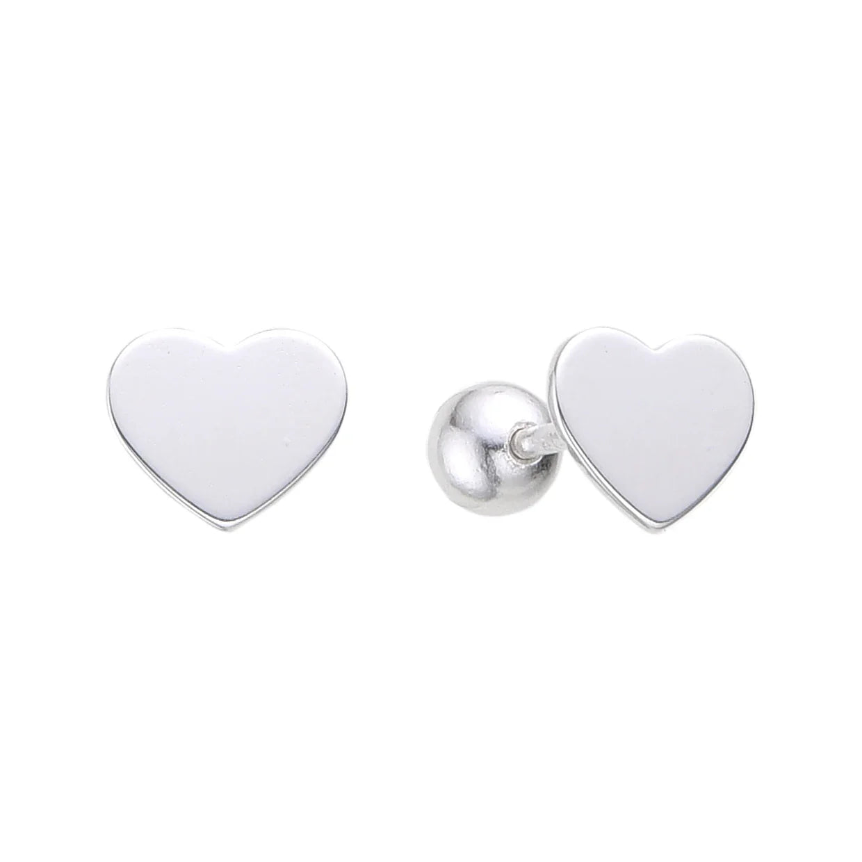 Zarcillos de Rosca de Corazón en Plata 925