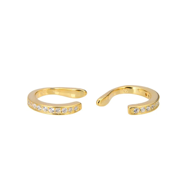 Zarcillos de Presión (Ear-Cuff) Plata 925 con Baño de Oro (1pieza)