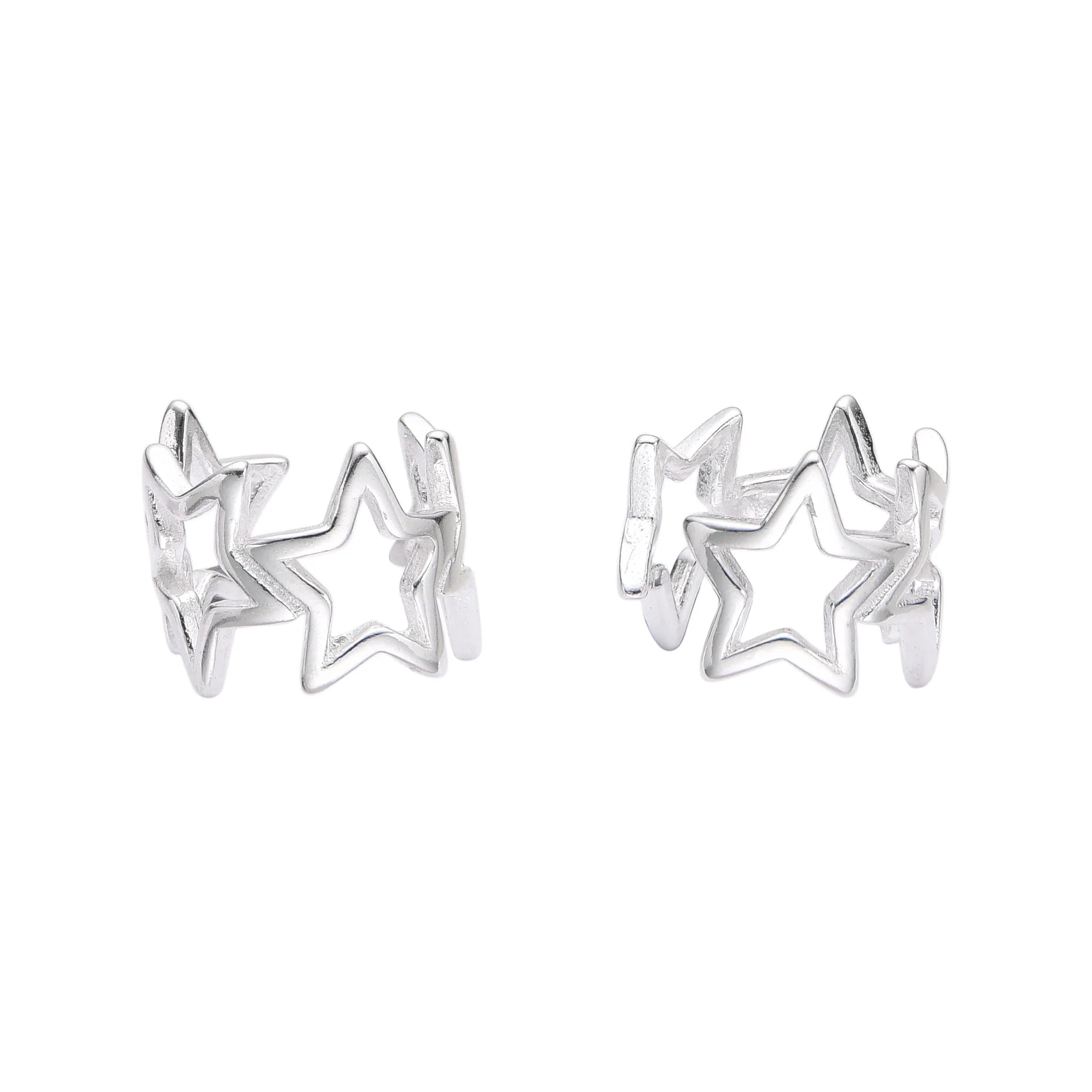 Zarcillo de Presión (Ear-Cuff) con Estrellas en Plata 925 (1 pieza)