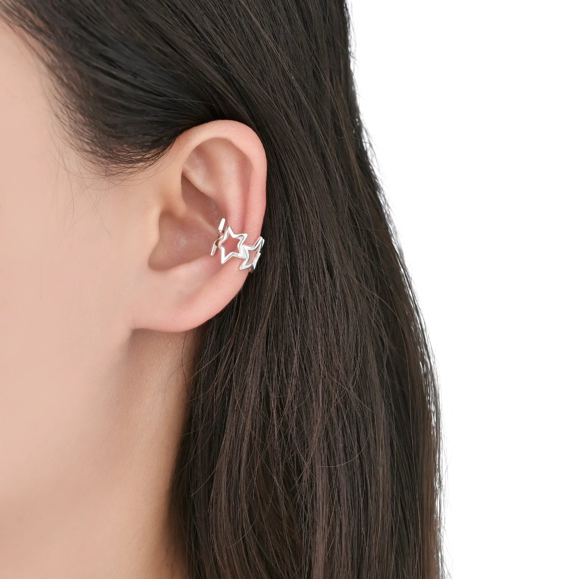 Zarcillo de Presión (Ear-Cuff) con Estrellas en Plata 925 (1 pieza)