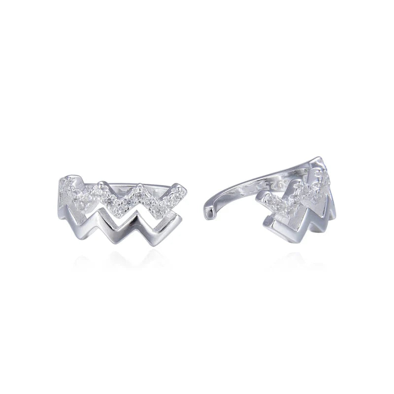 Zarcillos de Presión Zig-Zag (Ear-Cuff) en Plata 925 (1 Pieza)