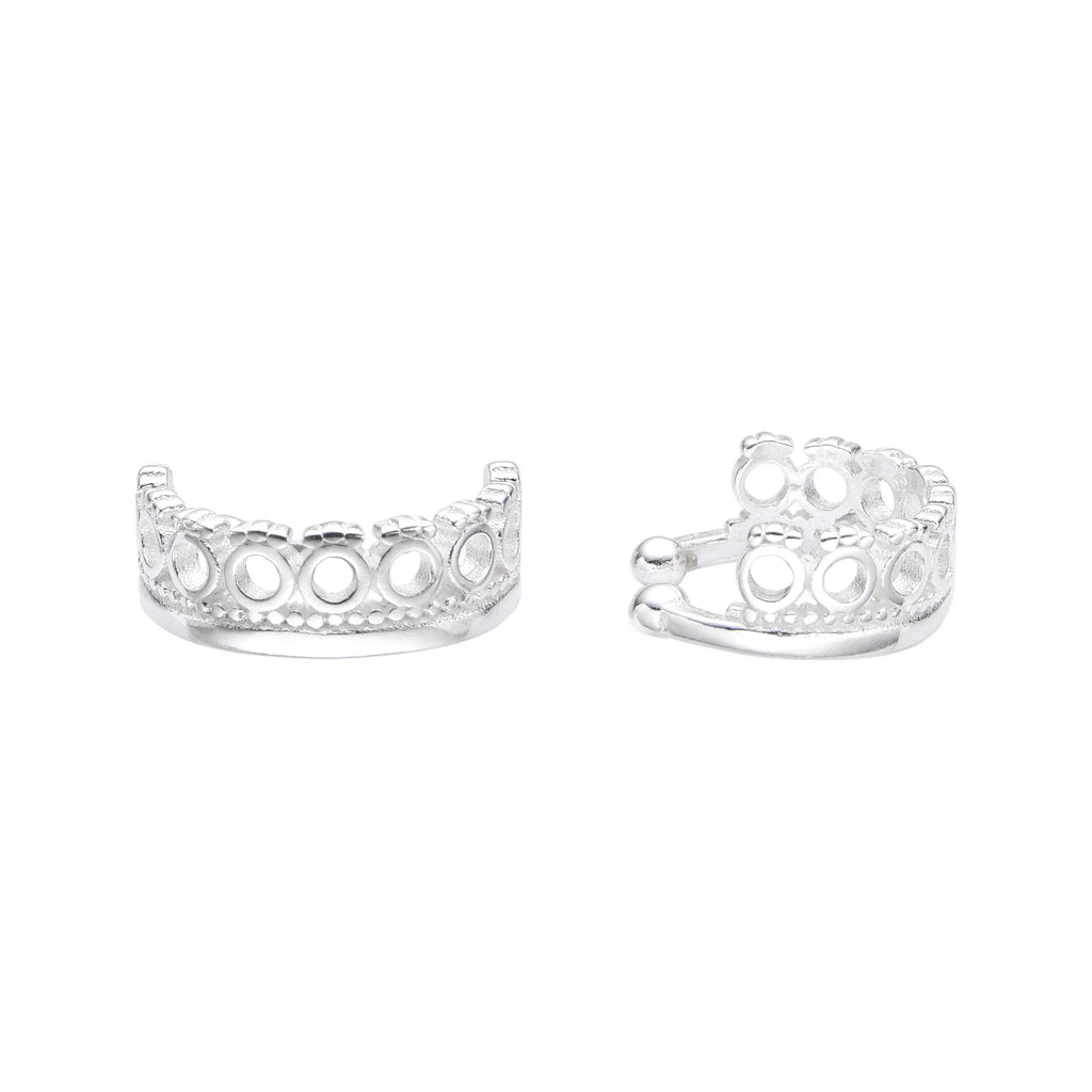Zarcillo de Presión (Ear-Cuff) de Corona en Plata 925 (1Pieza)