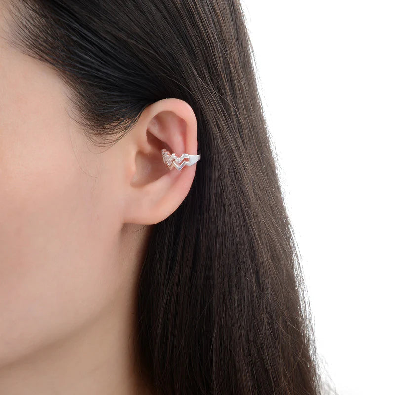 Zarcillos de Presión Zig-Zag (Ear-Cuff) en Plata 925 (1 Pieza)