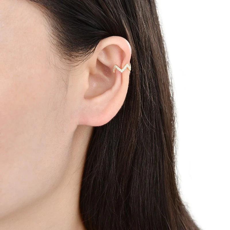 Zarcillos de Presión Zig-Zag (Ear-Cuff) Plata 925 (1 Pieza)