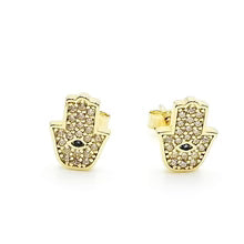 Zarcillos Mano de Hamsa en Plata 925 con baño de Oro