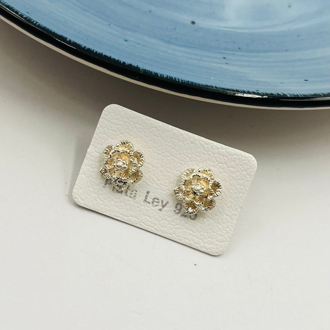 Zarcillos De Flor en Plata 925