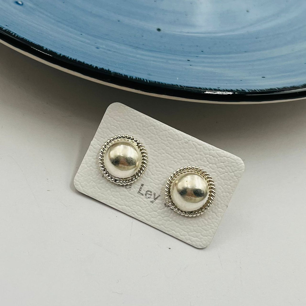 Zarcillos Circular Diamantado 13mm en Plata 925