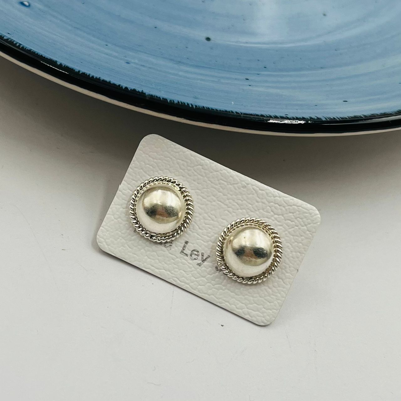 Zarcillos Circular Diamantado 13mm en Plata 925