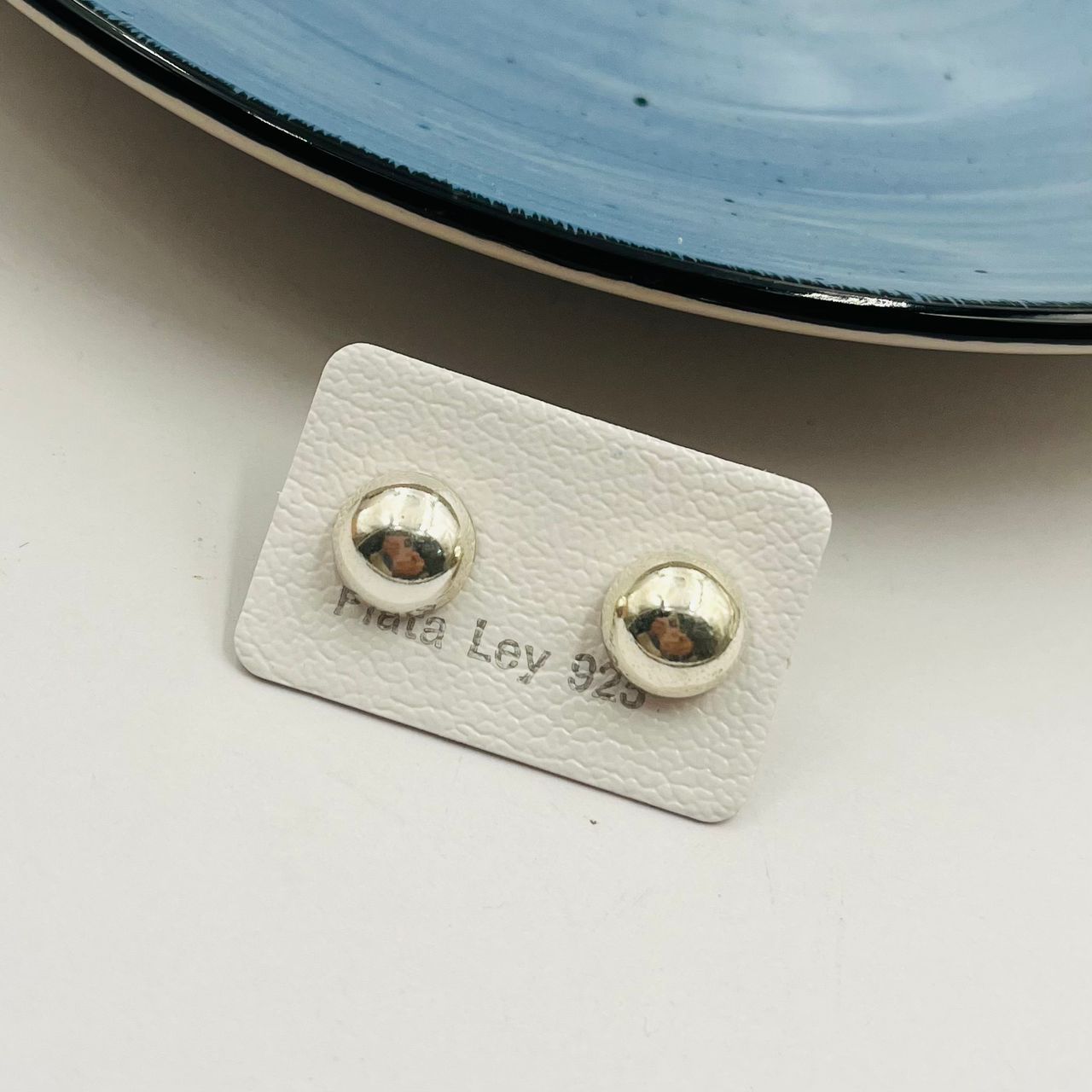 Zarcillos Media Bola 10mm en Plata 925