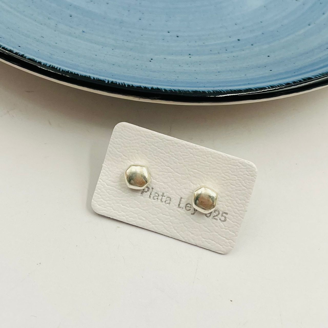 Zarcillos de Hexágono 7mm en Plata 925