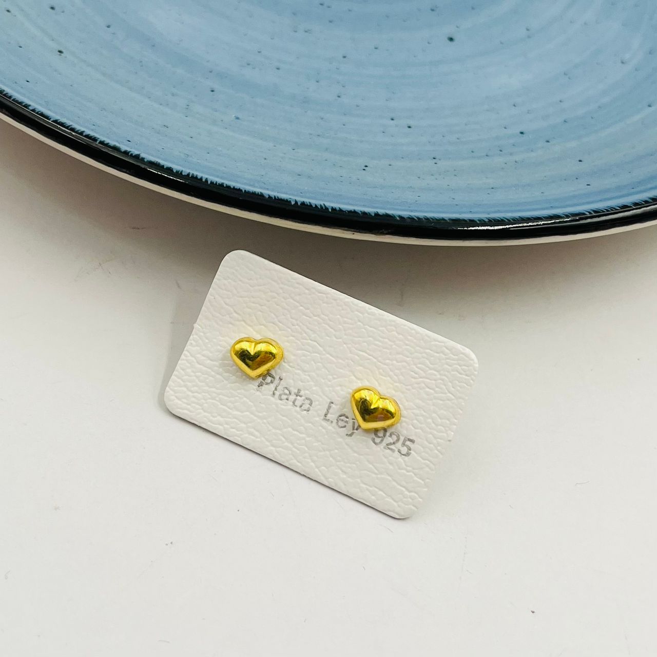Zarcillos de Corazón Modelo Aleja Plata 925 con Baño de Oro