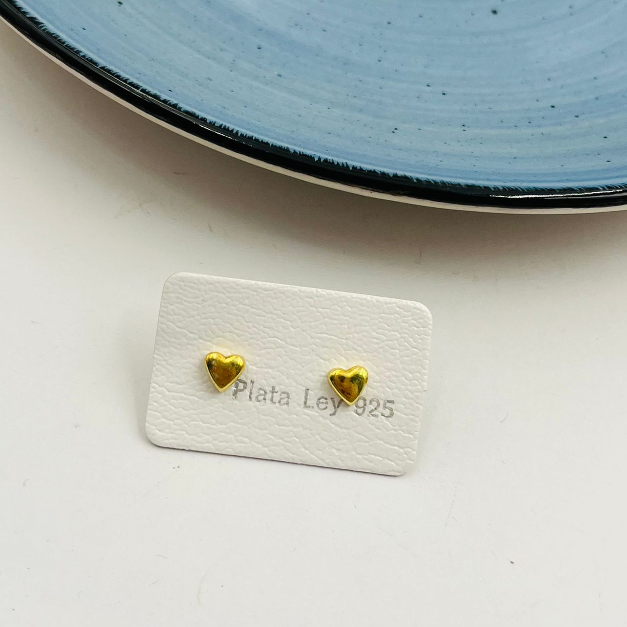 Zarcillos de Corazón Modelo Ary Plata 925 con Baño de Oro