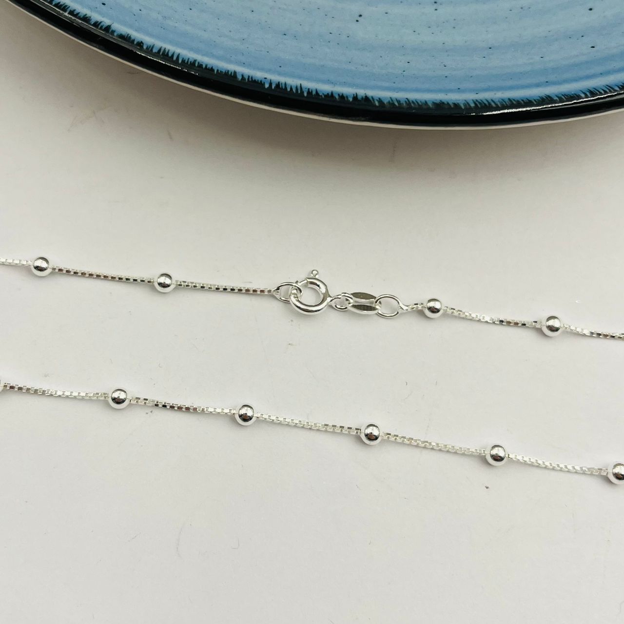 Cadena De Pepitas 2mm Cadena Veneciana de Dama en Plata 925