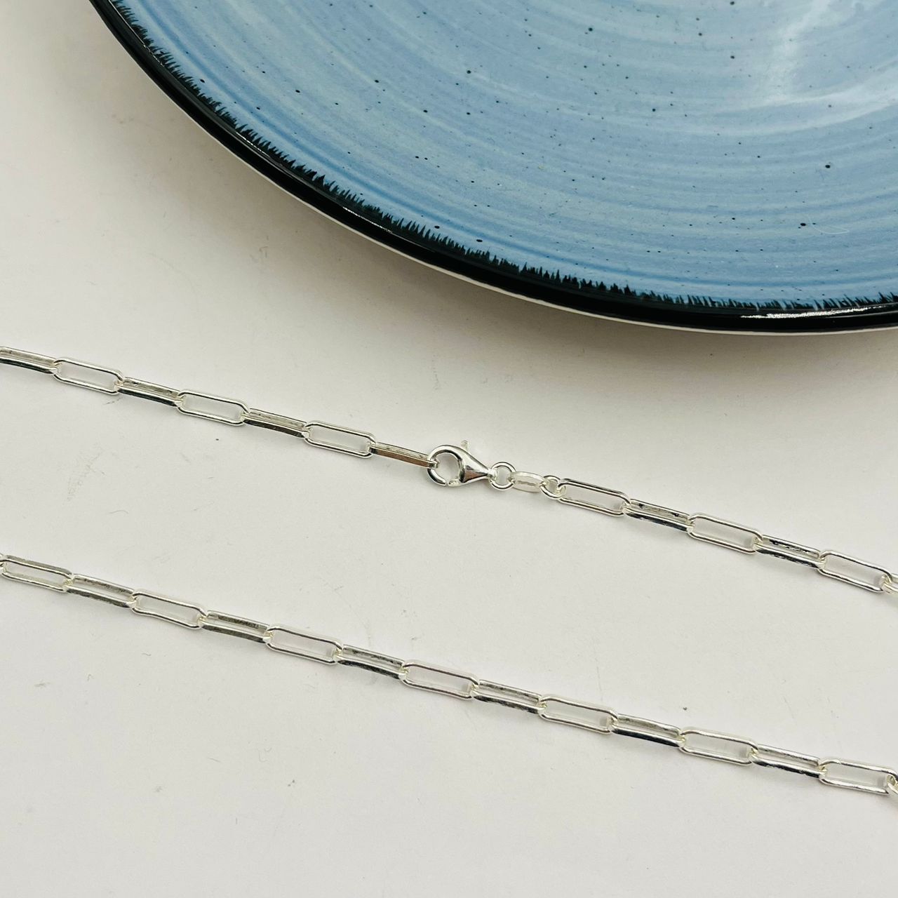Cadena Paper Clip de Dama 2mm en Plata 925