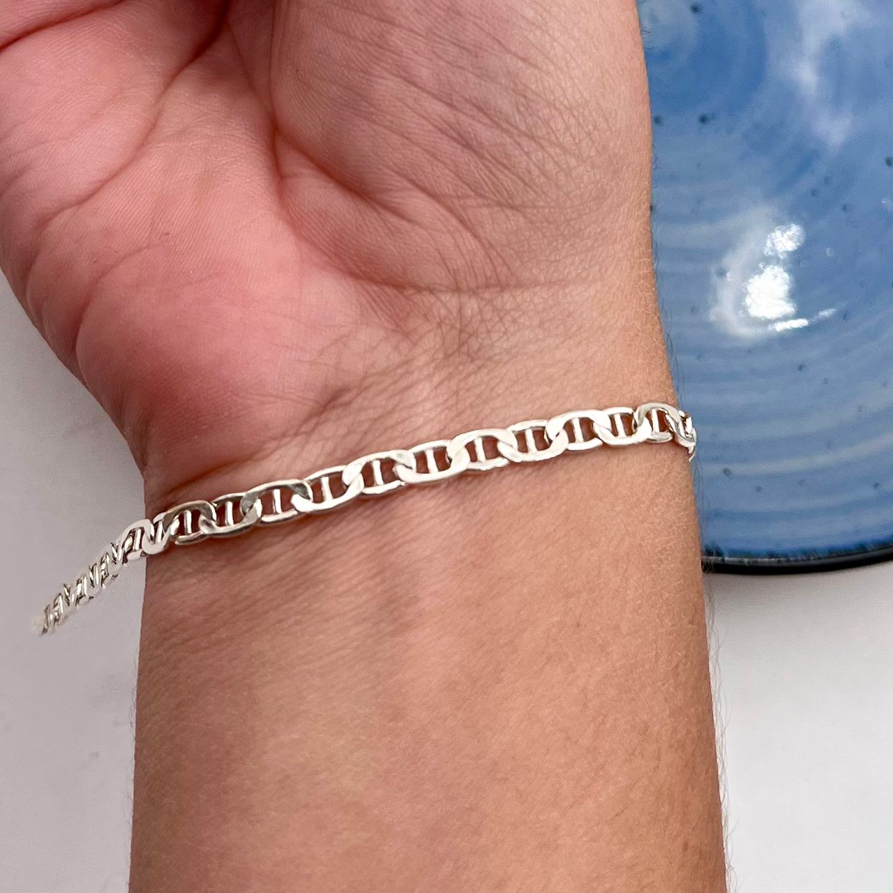 Pulsera Gucciie Plana 3mm en Plata 925