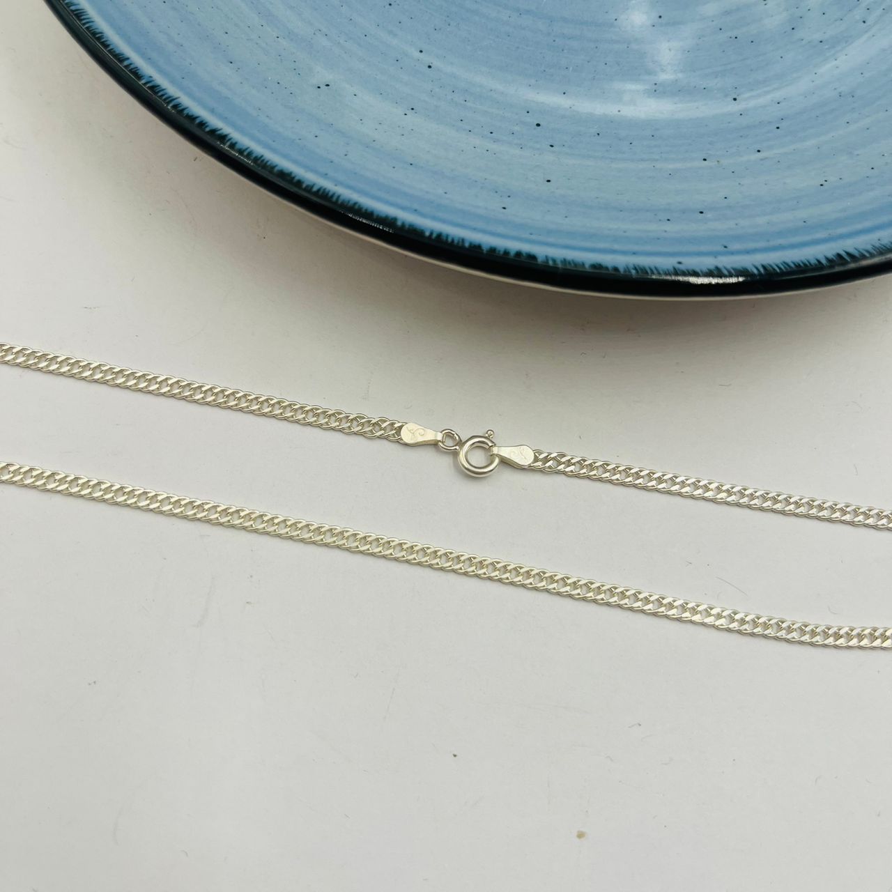 Cadena Barbada Doble 3mm Para Caballero en Plata 925
