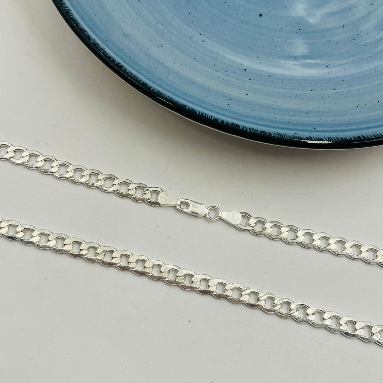 Cadena Barbada Hueca 5mm en Plata 925